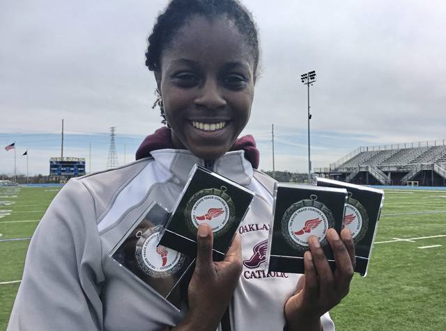 Oakland Catholic’s Jayla Ellis earns 4 medals, sets record at TSTCA championship