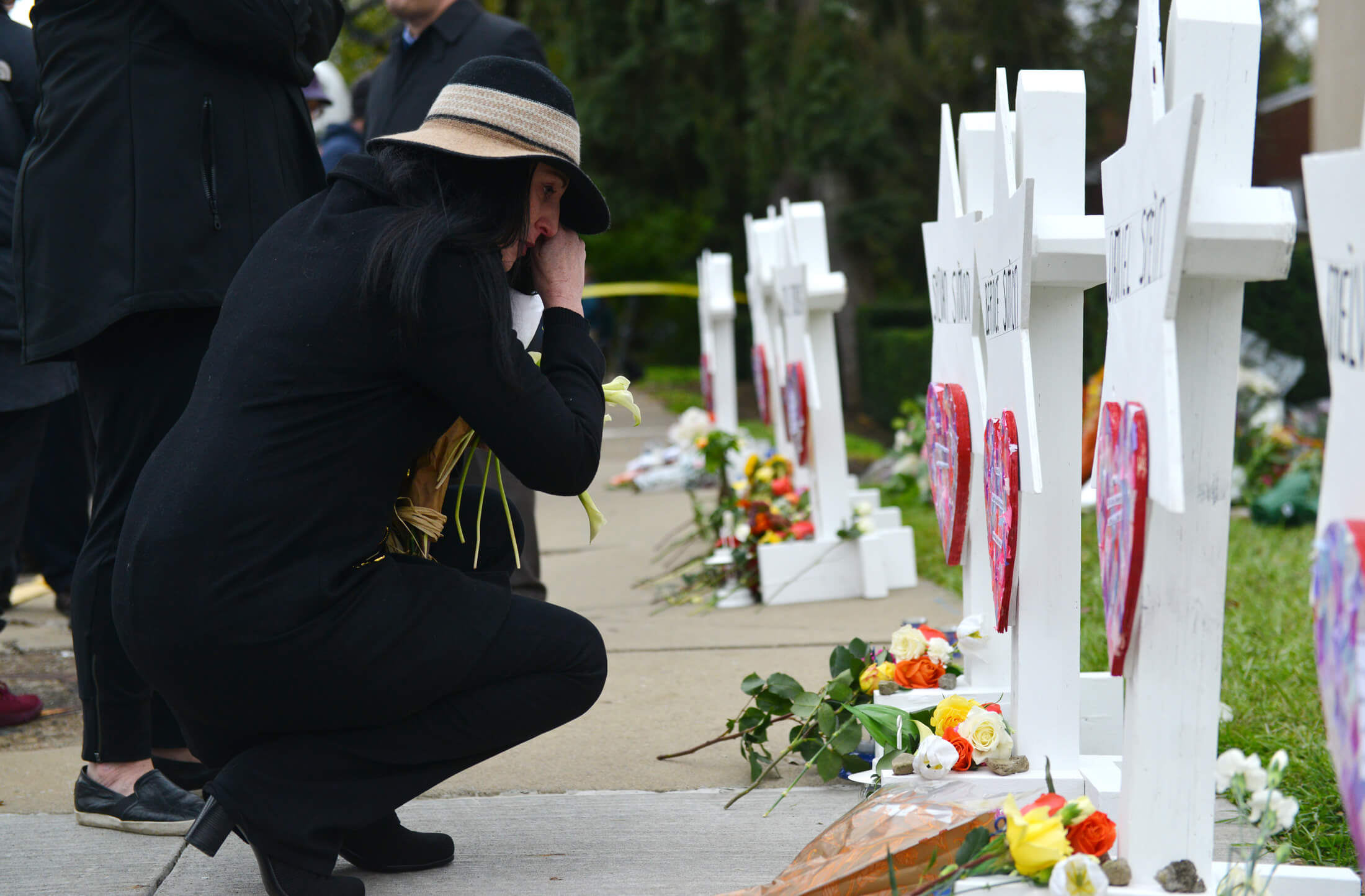 Oct. 29, 2018: At the memorial outside the Tree of Life synagogue, two days after the attack.