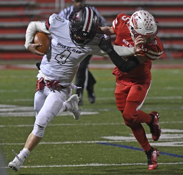 QB Ethan Dahlem exits, but fast start leads Upper St. Clair past North Hills<span class="headline-video">Video <i class="fa-solid fa-circle-play"></i></span>