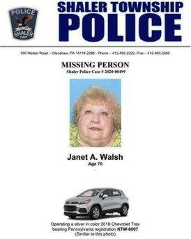 Shaler woman, 70, reported missing since Monday
