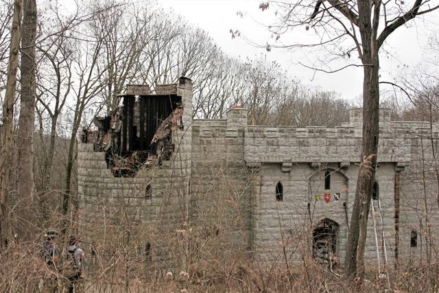 Fire damages ‘castle’ house in Marshall Township