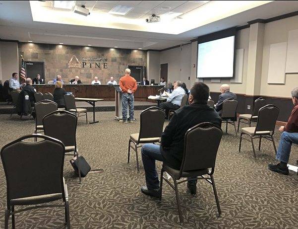 Pine officials discuss splash pad at meeting while also observing social distancing