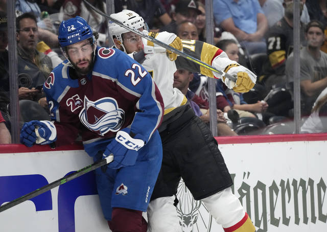 Vegas' Reaves suspended 2 games by NHL for hit vs. Avalanche