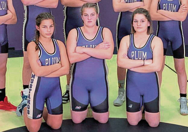 Plum trio blazing trail for girls wrestling in district