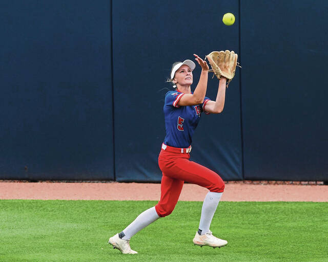 Hitting from left side has turned out all right for Mt. Pleasant leadoff hitter Katie Hutter