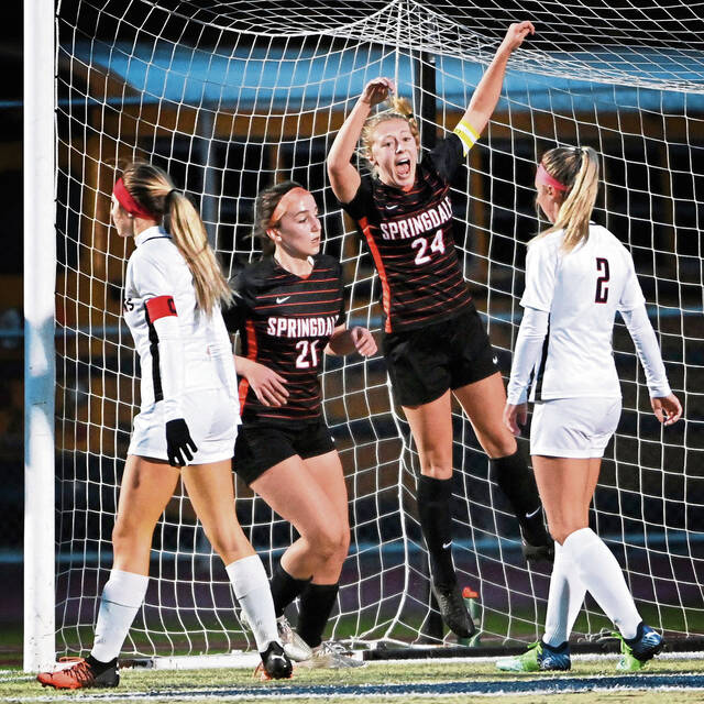 Springdale girls soccer team doesn’t let opponent get too close this time, advances to semifinals