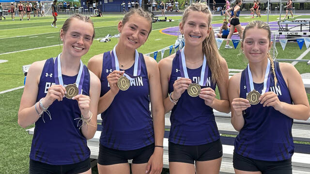 Girls relay team uses home-track advantage to win at Baldwin Invitational