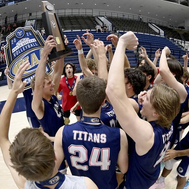 Shaler boys volleyball sweeps Parkland to avenge loss, claim program’s 1st state title