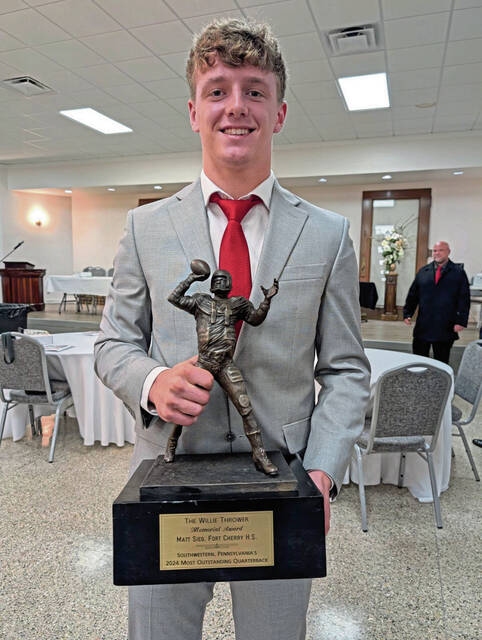 Fort Cherry’s Matt Sieg named winner of annual Willie Thrower Award as area’s top high school QB