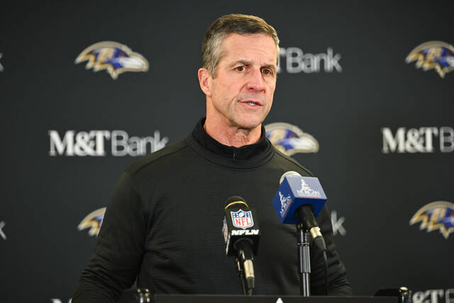 Falcons interview former Ravens coach John Harbaugh as they continue search to replace Raheem Morris