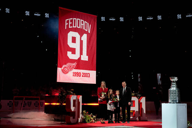 Red Wings retire Sergei Fedorov’s No. 91 jersey and he says leaving Detroit was a huge mistake