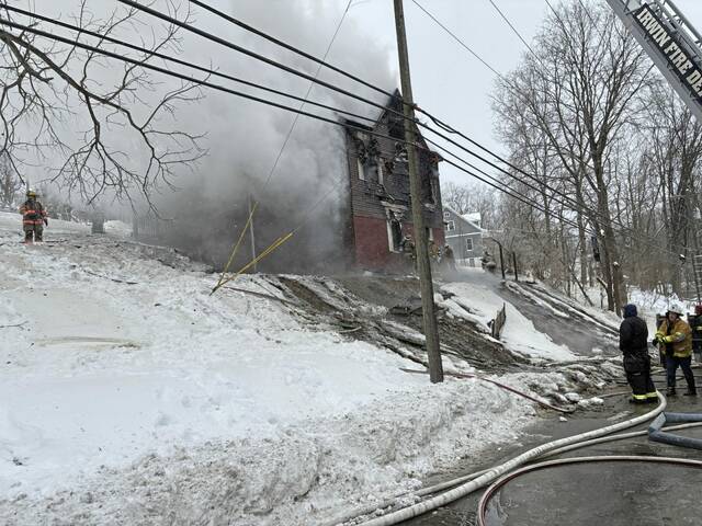 Firefighters battle blaze in North Huntingdon