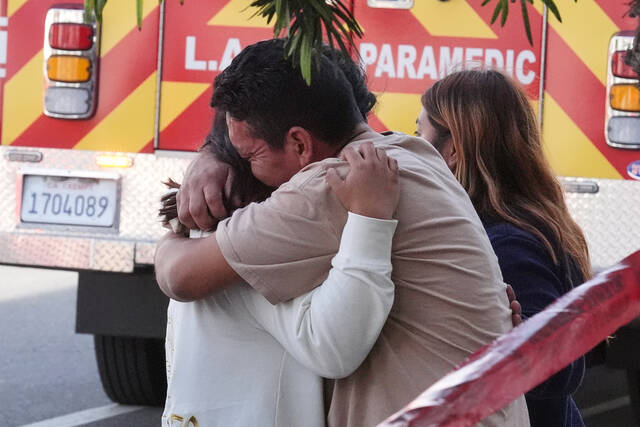 3 dead, 6 hurt after car hits bicyclist and crashes into Los Angeles grocery store