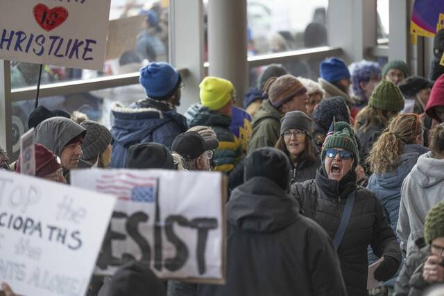 
			
				                                ICE protesters inside the East Liberty Target store, Friday Jan 23, 2026. (Louis B. Ruediger | TribLive)

			
		