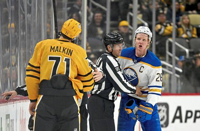 Penguins lose to Sabres, could lose Evgeni Malkin to suspension after game misconduct