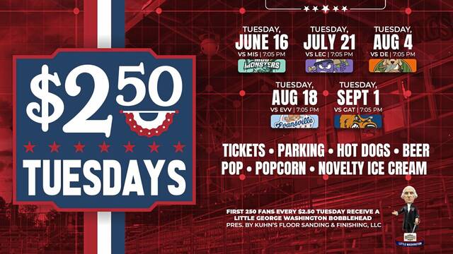 Wild Things announce $2.50 Tuesdays promotion as part of America 250 celebration in 2026