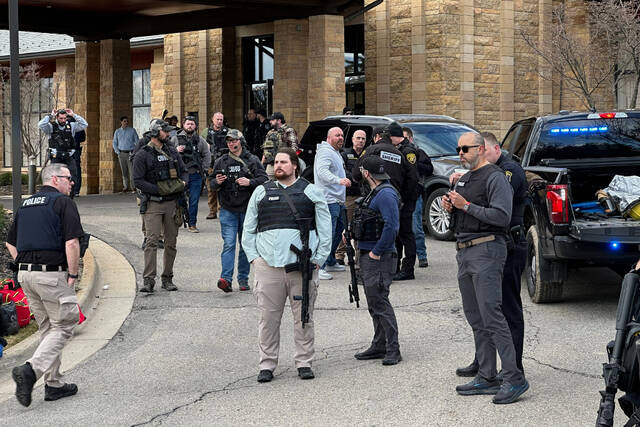 Police respond to a report of an active shooter at a Detroit-area synagogue