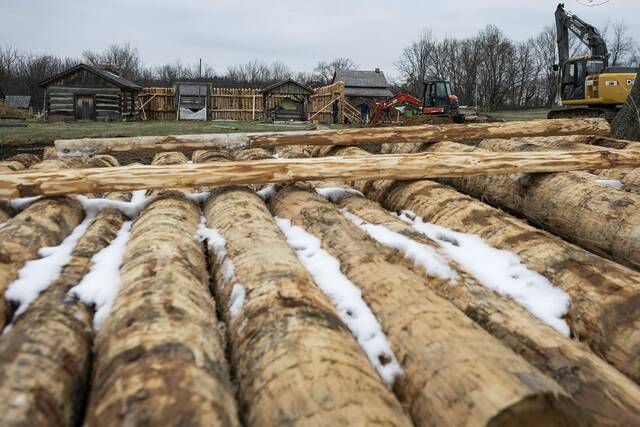 Installation of fort walls underway at Historic Hanna’s Town