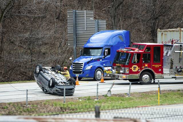 1 injured after Route 28 car rollover