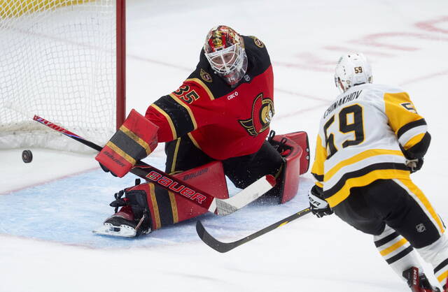 Penguins beat Senators in shootout despite early exit by forward Sidney Crosby