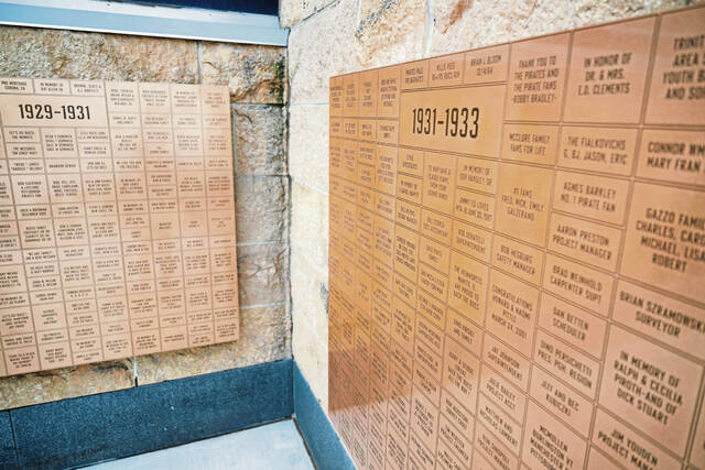 Pirates debut bronze display with messages from discarded Bucco Bricks