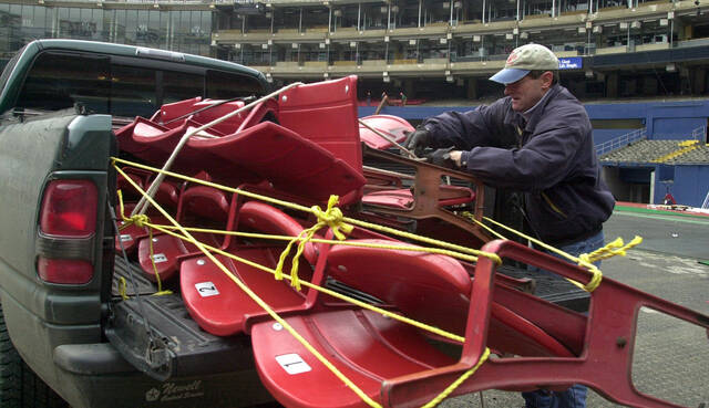 Local sports fans can buy seats from Three Rivers Stadium