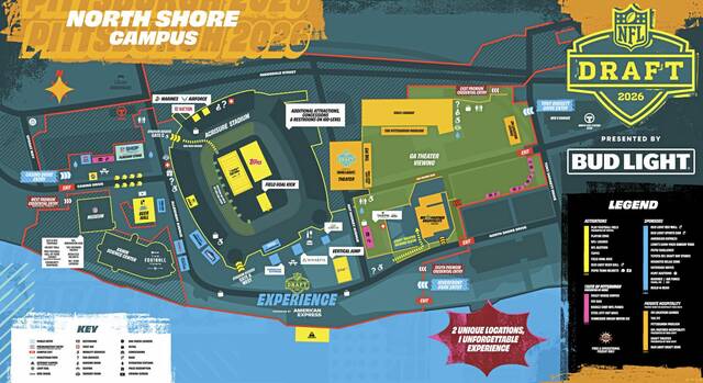 Here are maps for the NFL Draft in Pittsburgh