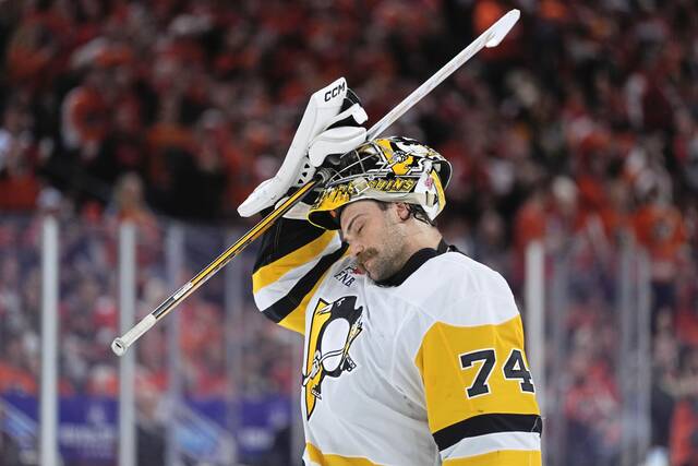Penguins goaltender Stuart Skinner is no stranger to rebounding from 0-3 deficit