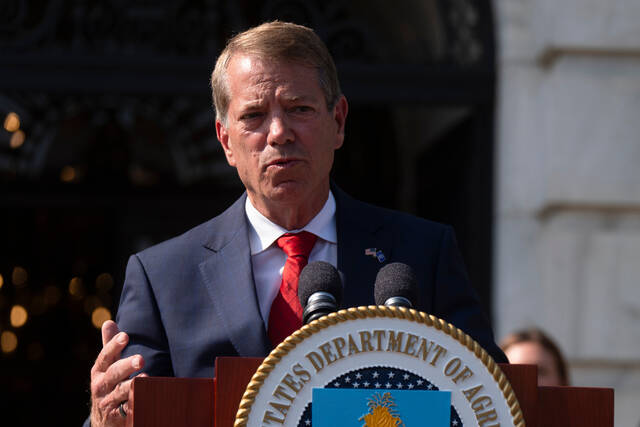 
			
				                                Nebraska Gov. Jim Pillen speaks during a July 8, 2025, news conference at the Department of Agriculture to rollout the USDAS National Farm Security Action Plan in Washington. (AP)

			
		