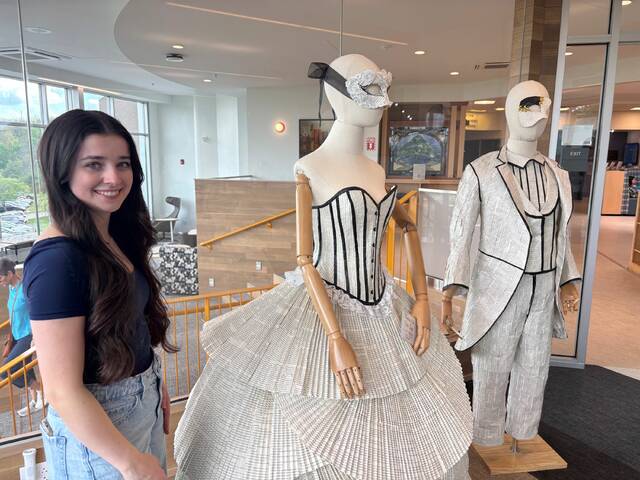 North Allegheny junior’s gown, tuxedo made from books set the scene for library’s spring gala