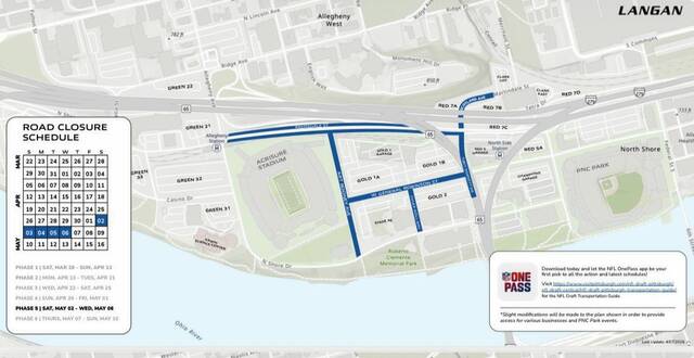 NFL Draft road closures to continue into first full week of May