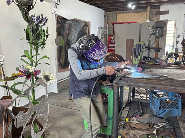 Petal to the metal: Shaler artist sculpting pollinator piece for ...