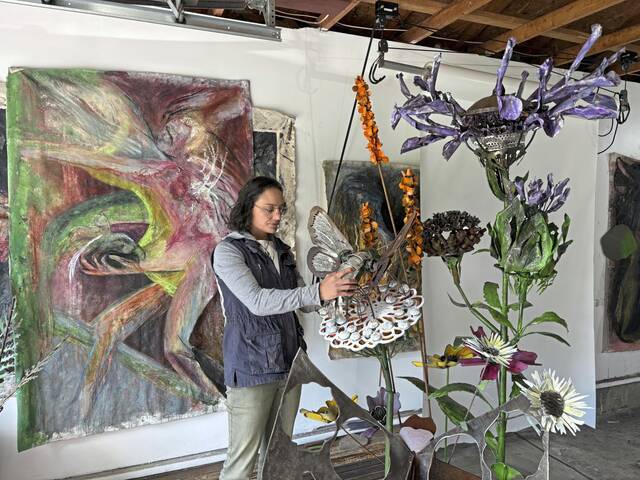 Petal to the metal: Shaler artist sculpting pollinator piece for Sharpsburg Community Garden