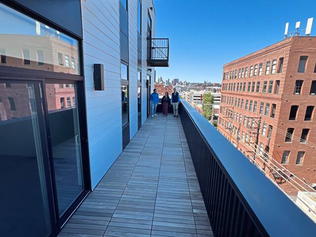 An extended terrace at The Stanza in the Strip District. (Joyce Hanz | TribLive)