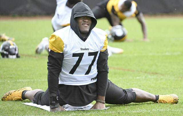 Steelers OT Broderick Jones determined to get back but doesn’t know when