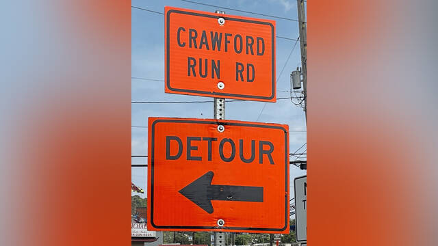 Five-month road closure to begin on part of Crawford Run Road